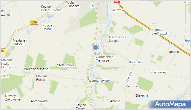 mapa Gardzienice Pierwsze, Gardzienice Pierwsze na mapie Targeo